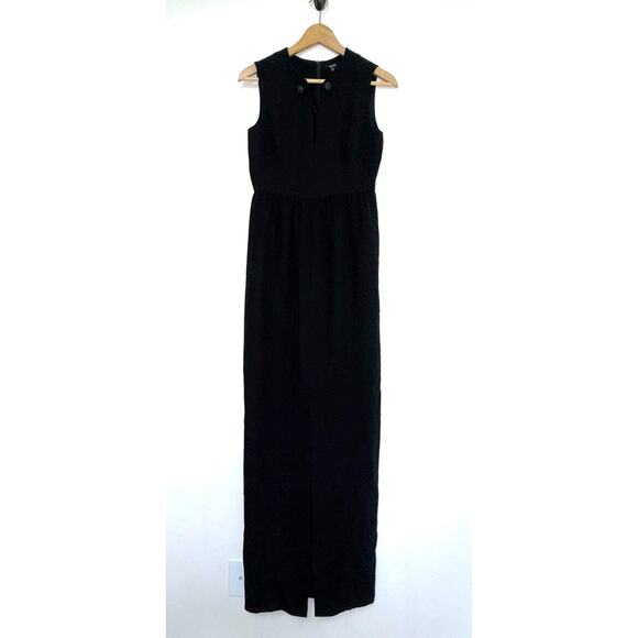 RAOUL black 100% silk long sleeveless embellished maxi formal cocktail dress - Picture 1 of 13